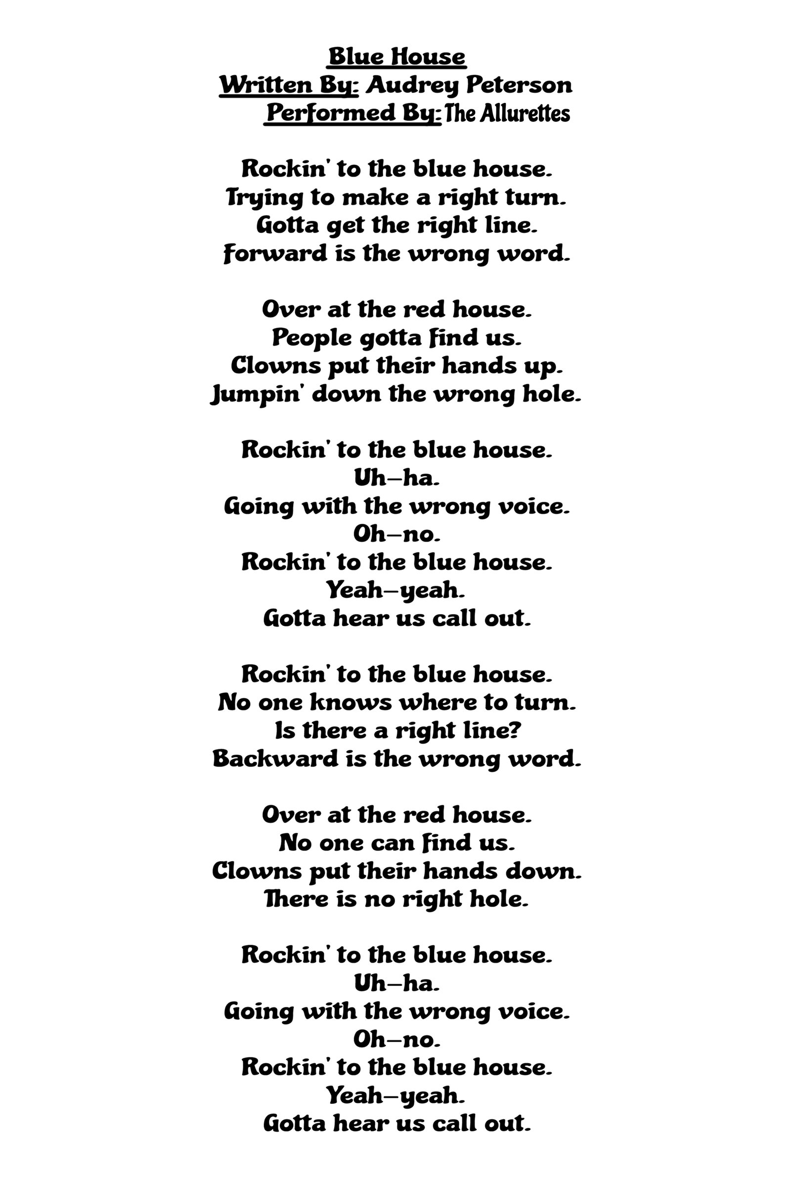 Audrey's Songbook — Page 1