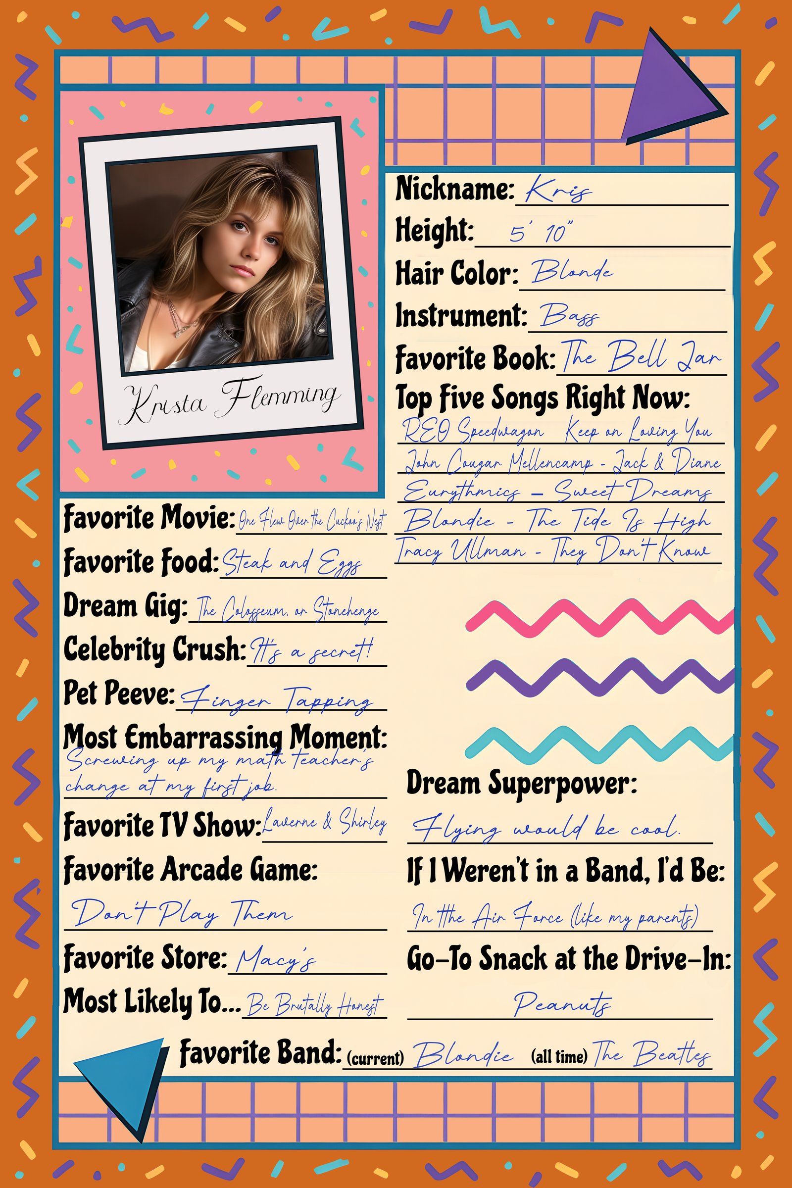 Krista Flemming – The Allurettes profile sheet