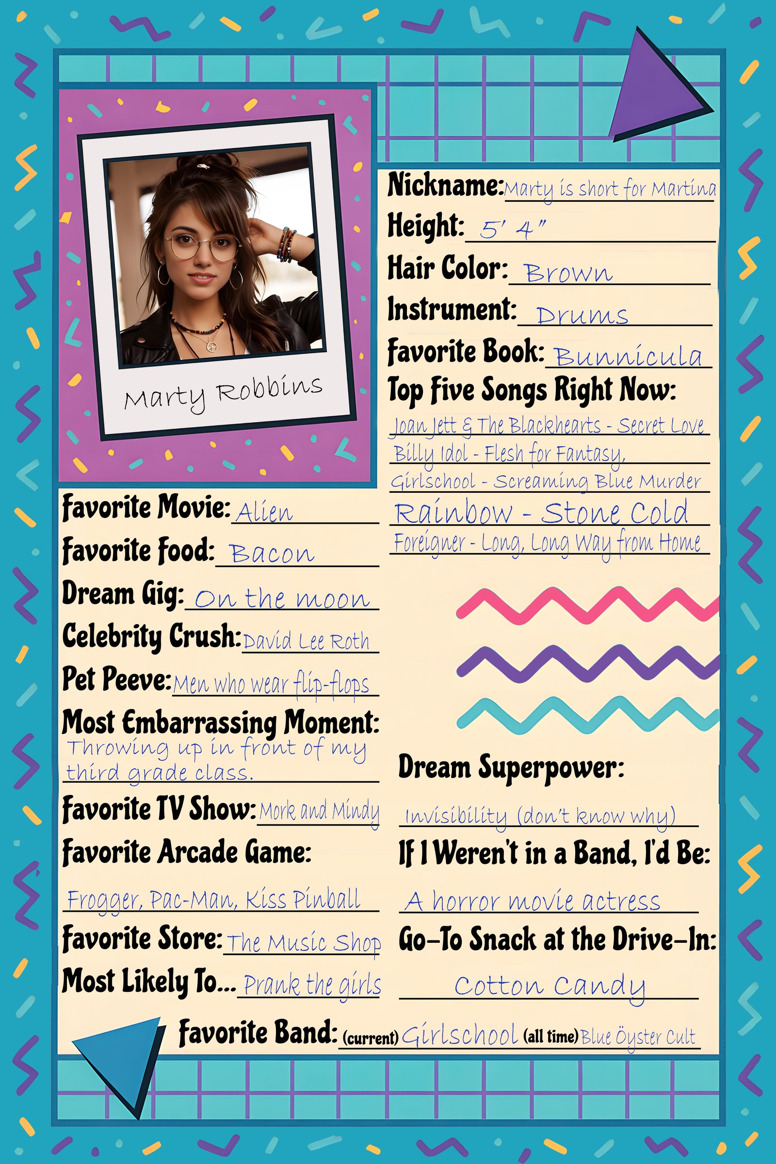 Marty Robbins – The Allurettes profile sheet